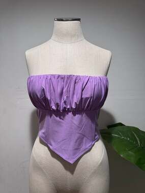 Vanilla Sky Lavender Ruched Corset Style Tube Top NWT Size Small